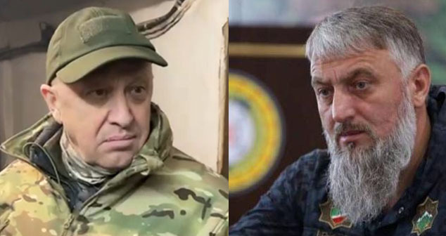 Евгений Пригожин (слева) и Адам Делимханов. Коллаж "Кавказского узла". Фото: ФАН, "Грозный Информ" https://www.grozny-inform.ru/